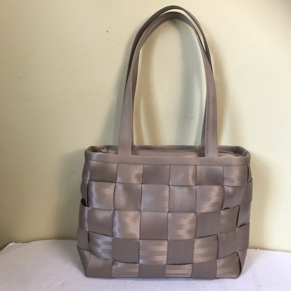 Harveys Seatbelt Original Satchel Tote Bag Shoulder Zip Handbag Purse Beige Tan - Picture 3 of 16